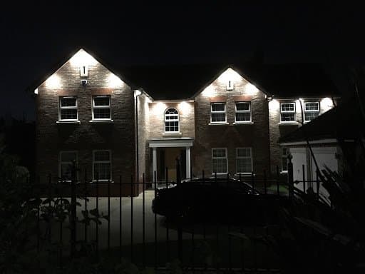 Exterior floodlighting to the front of a house